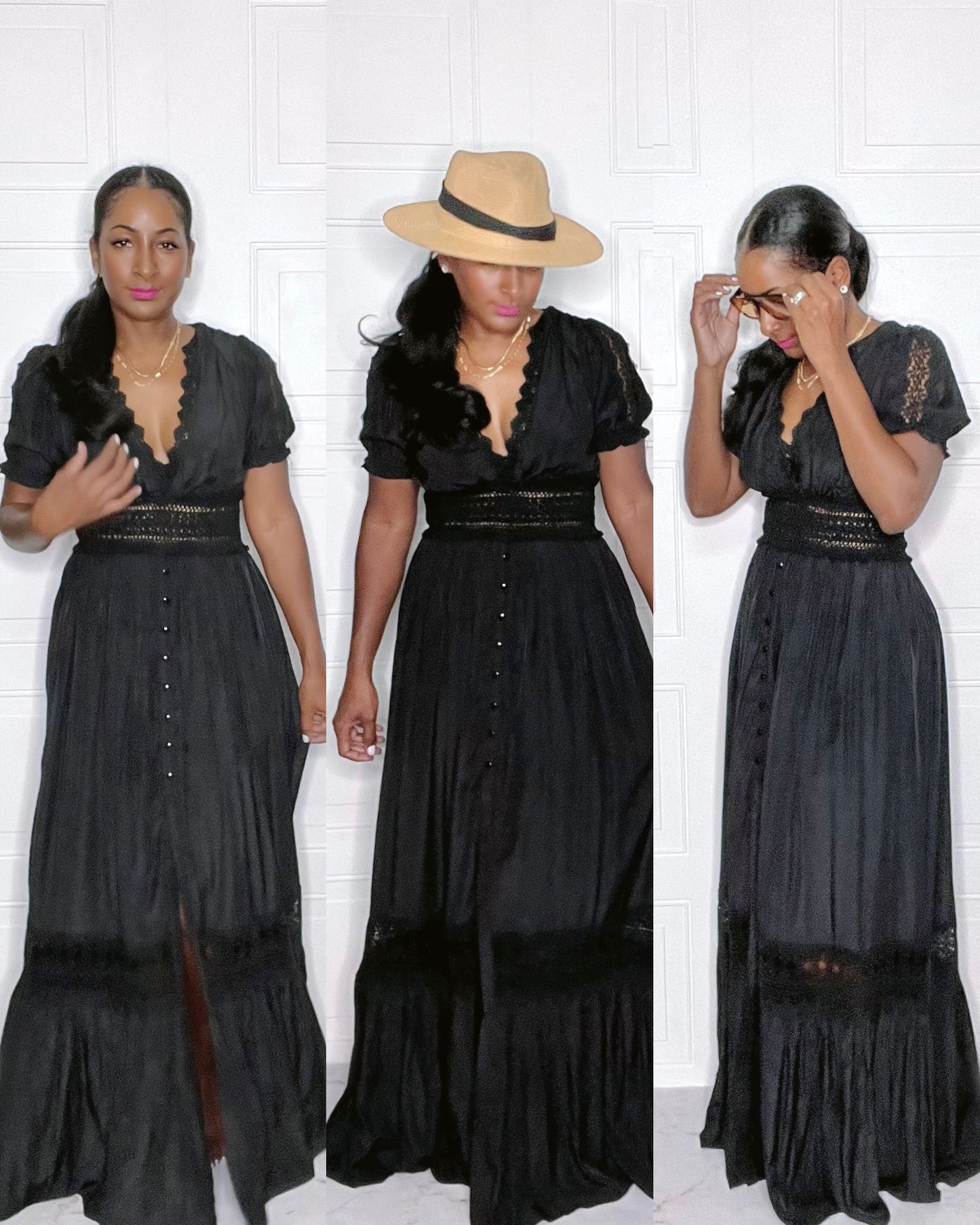Chloe’ Black Maxi Dress