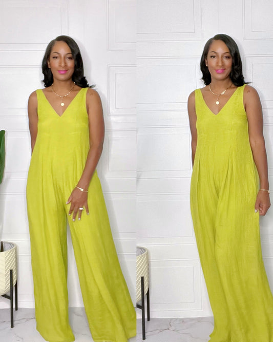 Nikki Lime Jumpsuit