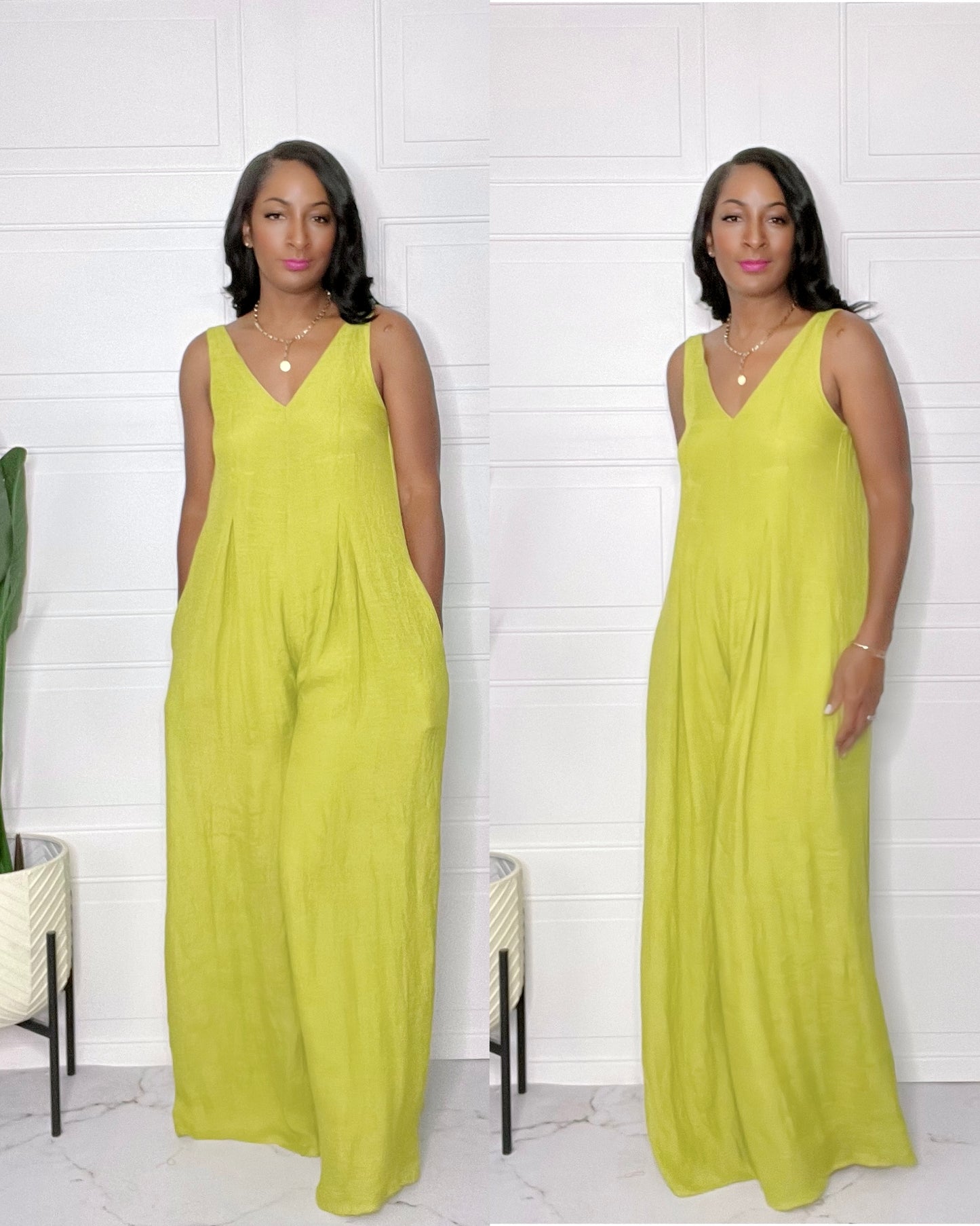 Nikki Lime Jumpsuit